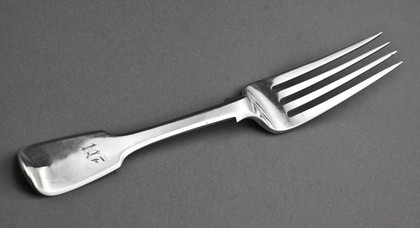 Cape Silver Dessert Fork - William Moore, showing error in Morrison and Heller